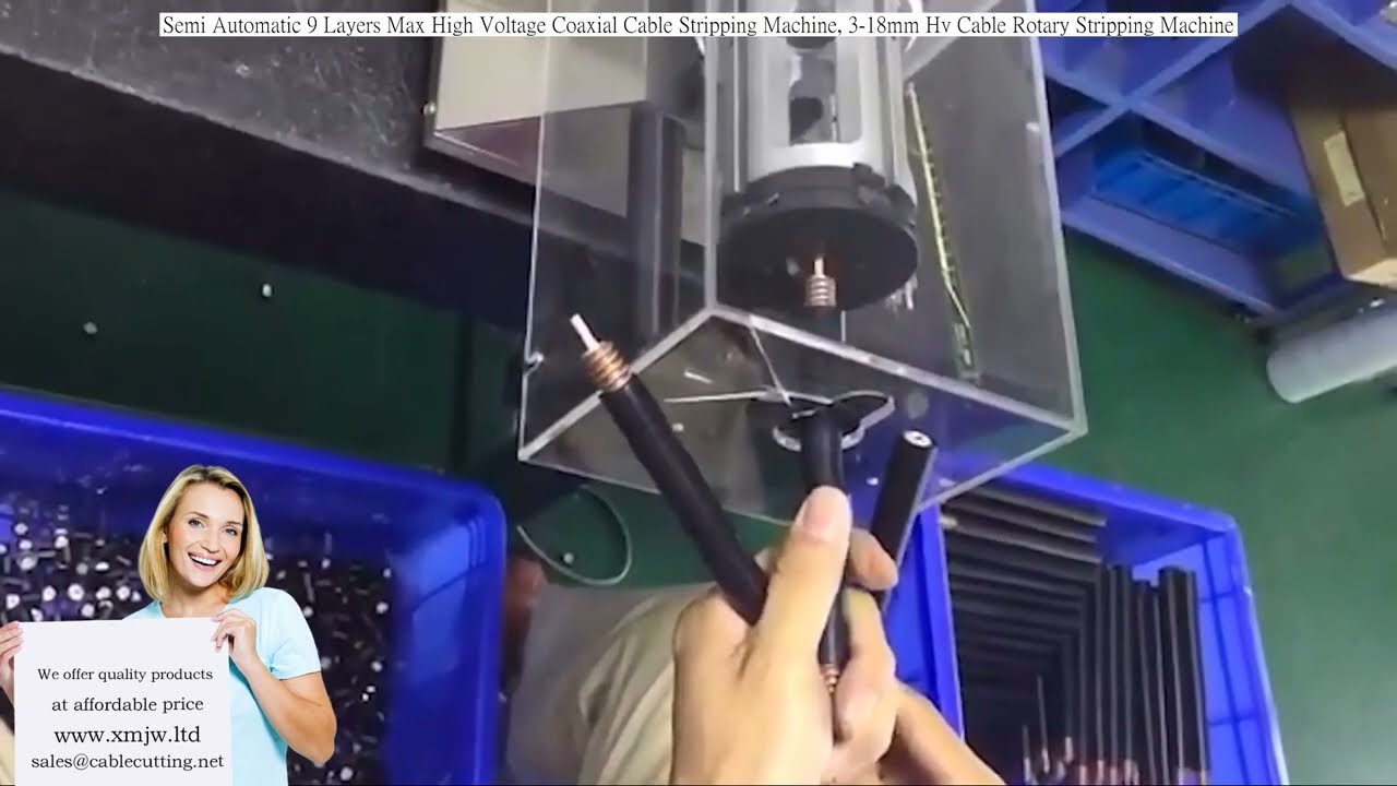 Semi-Automatic 9-Layer Coaxial Cable Stripping Machine | 3-18mm HV Cable Rotary Stripper