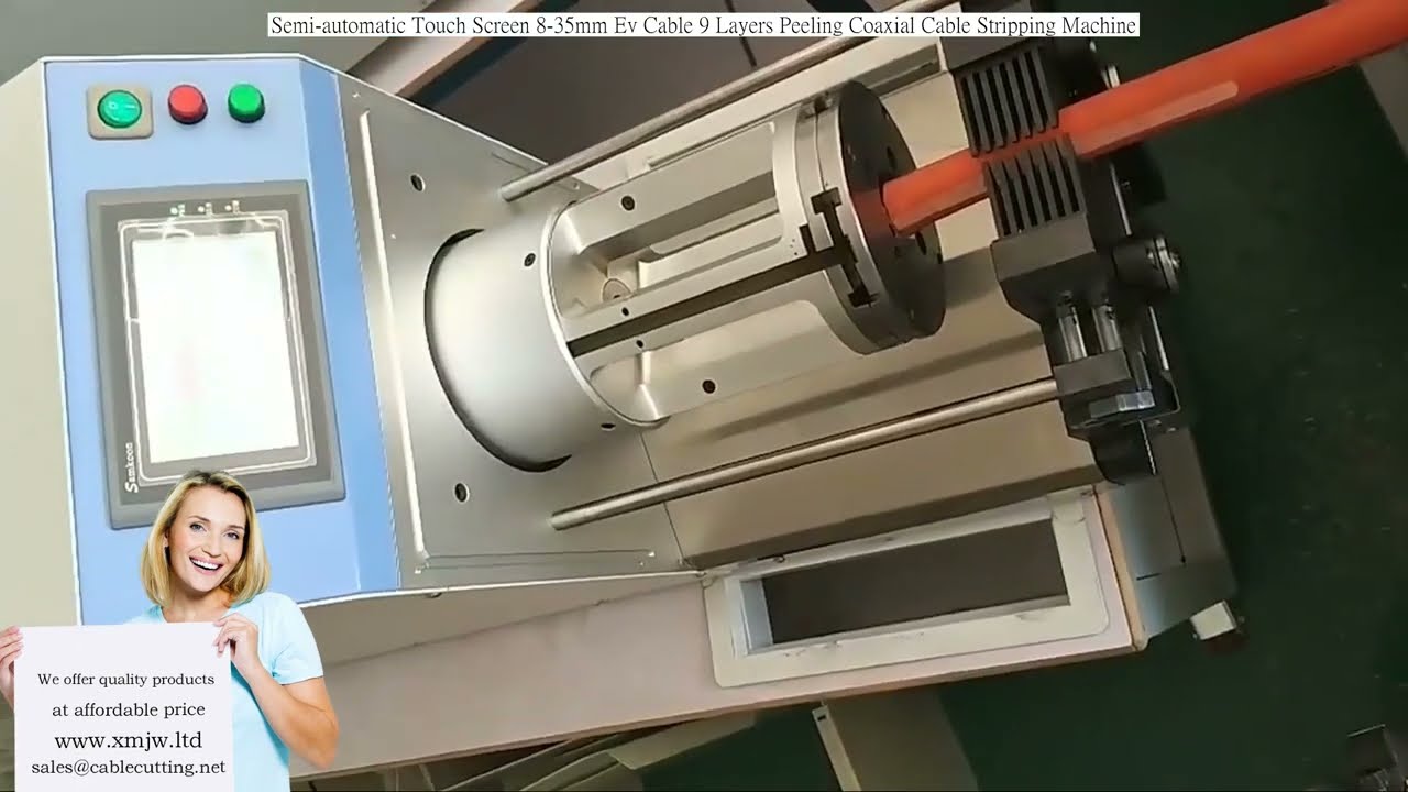 Semi-Automatic Touch Screen 8-35mm EV & 9-Layer Coaxial Cable Stripping Machine