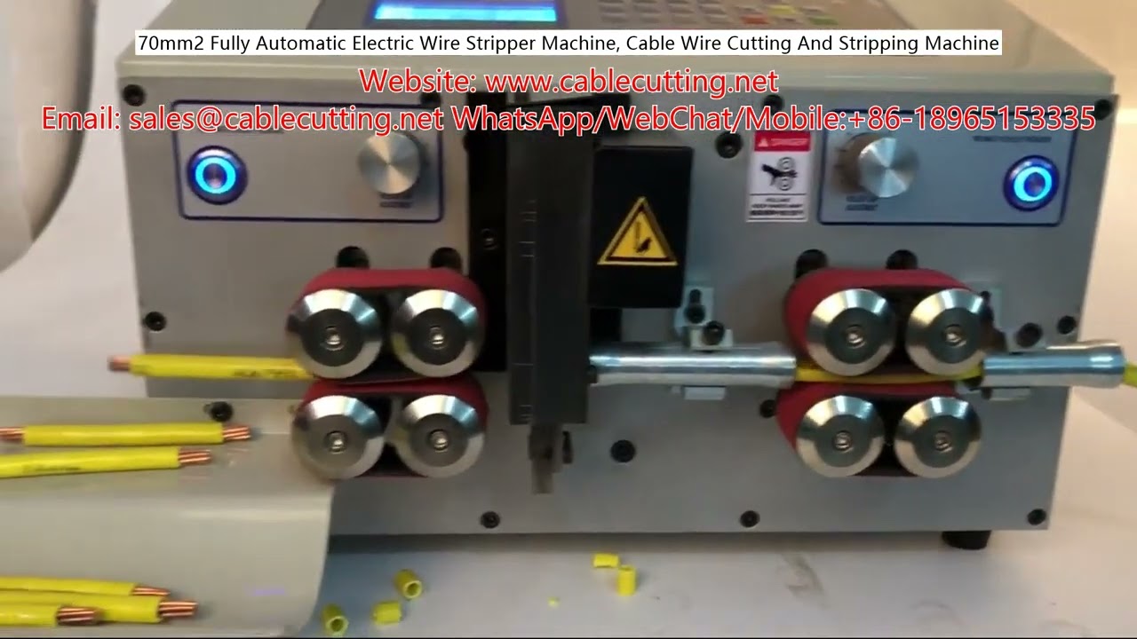 70mm2 Fully Automatic Electric Wire Stripper Machine, Cable Wire Cutting And Stripping Machine