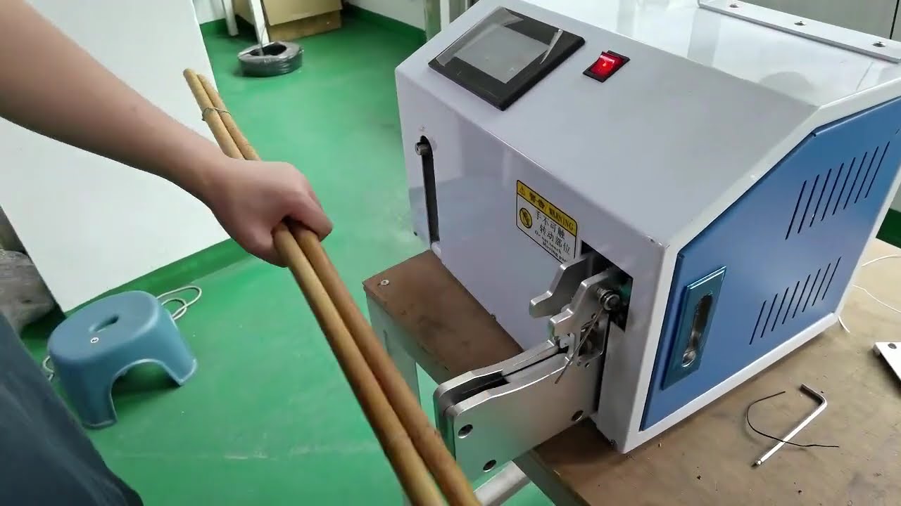 Semi-Automatic Tying Machine for Bamboo Sticks - Industrial Operation Video