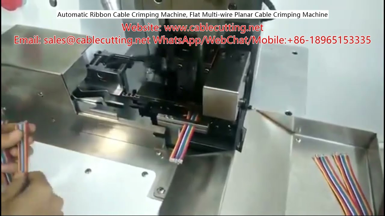 Automatic Ribbon Cable Crimping Machine, Flat Multi-Wire Planar Cable Crimper
