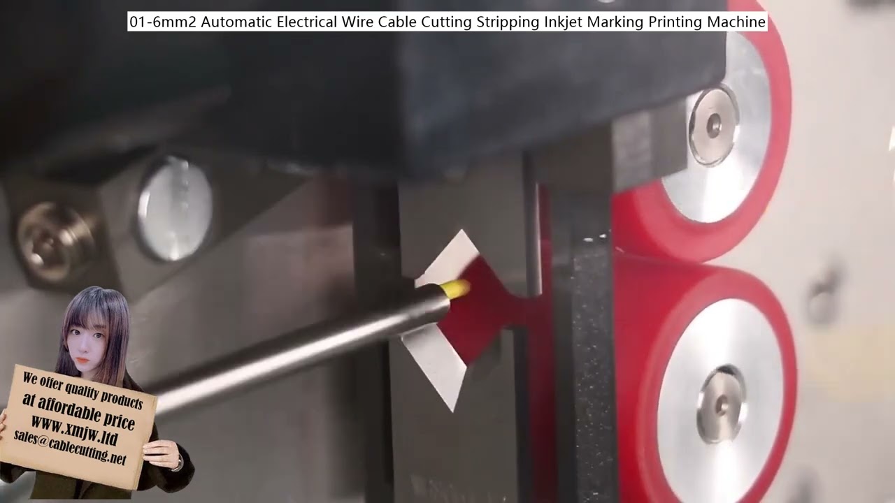 6mm² Automatic Electrical Wire Cable Cutting Stripping Inkjet Marking Printing Machine