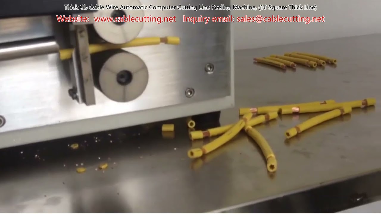 Thick GB Cable Wire Automatic Computer Cutting Line Peeling Machine for 16 Square Thick Line
