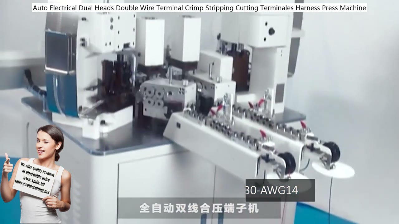 Automatic Dual-Head Electrical Wire Terminal Crimping Stripping Cutting Machine