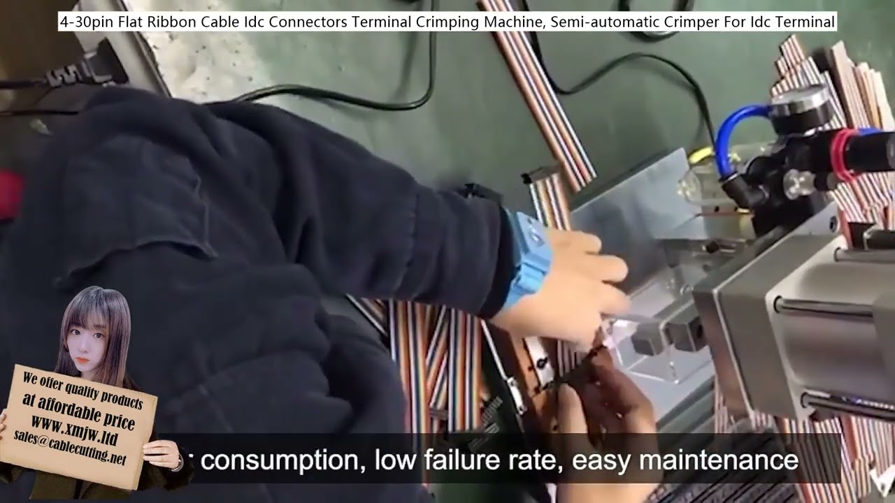 Semi-Automatic 4-30-pin Flat Ribbon Cable IDC Connector Terminal Crimping Machine