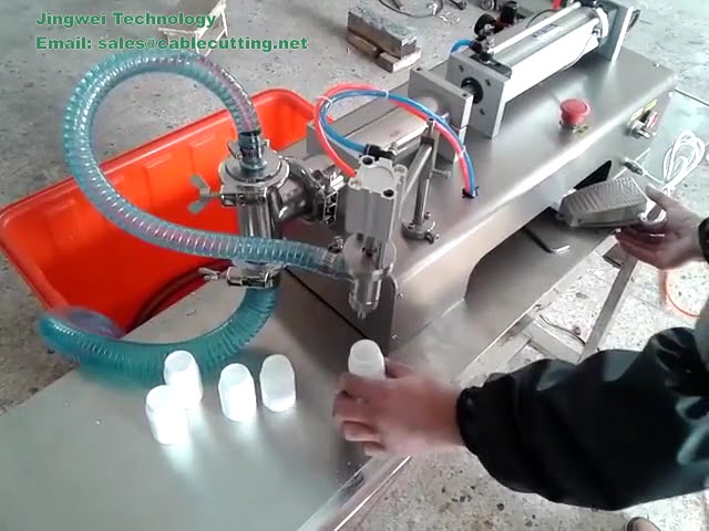 Semi-Automatic Two-Nozzle Piston Pneumatic Liquid Filling Machine for Milk, Oils, Ointment, Honey