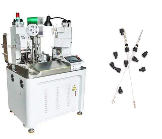 Automatic wire crimping and water seal insertion machine WPM-078H